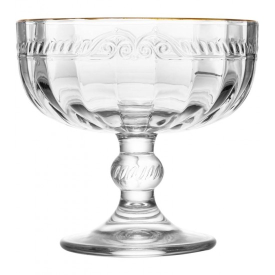 Taça 200ml Para Sobremesa De Cristal Ecológico Com Fio Dourado Imperial